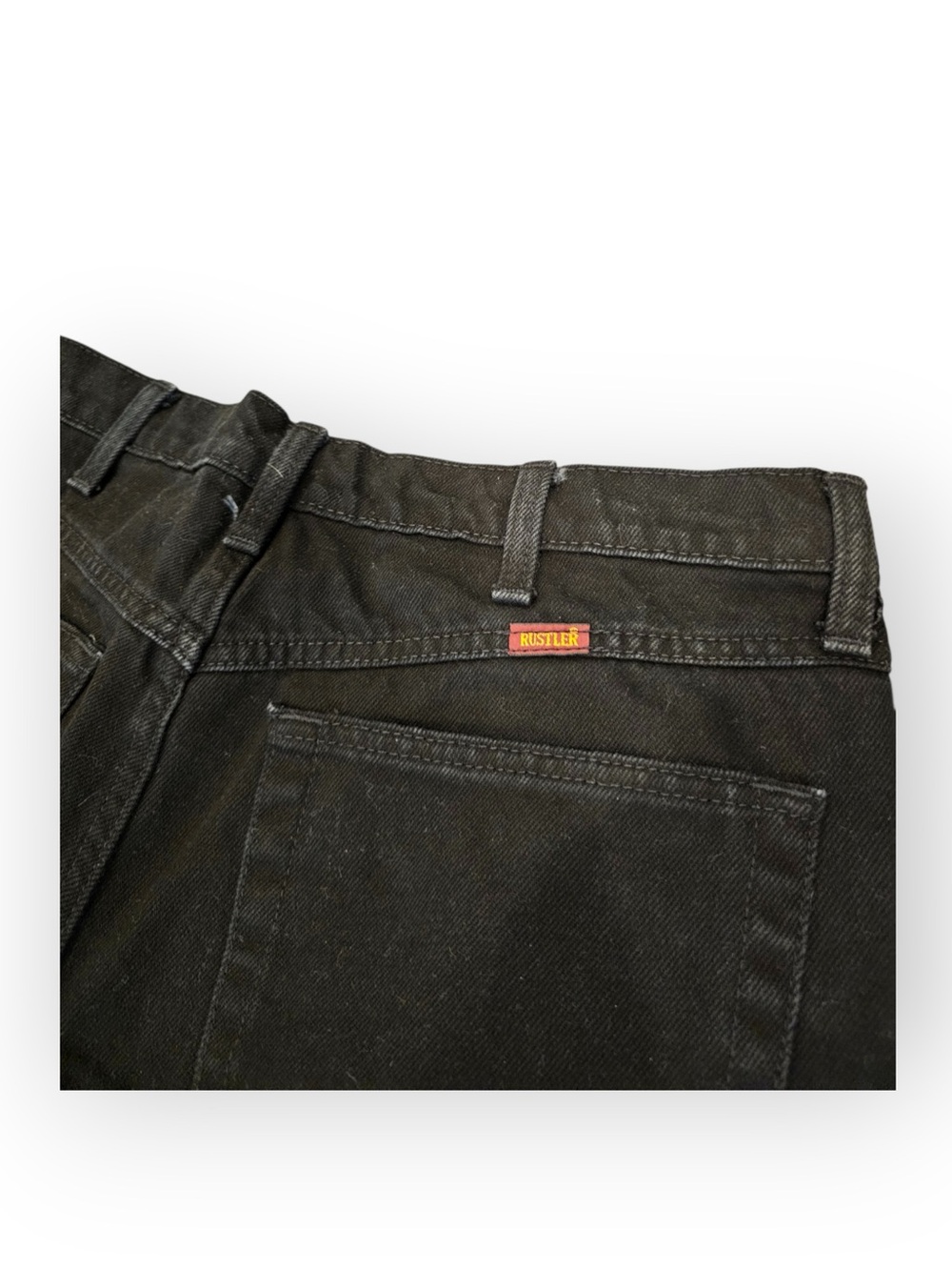 Rustler by Wrangler Men Black Regular Fit Straight Leg Jeans 34x29 Workwear - Picture 6 of 6